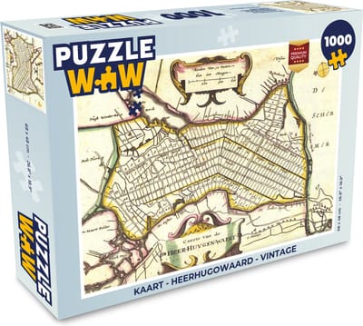 Puzzel Kaart - Heerhugowaard - Vintage - Legpuzzel - Puzzel 1000 stukjes volwassenen