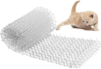 Anti-kattenrol-kattenafstotende mat-kattenwerend net-anti-huisdieren balkondakisolatienet 200CM*30CM (wit)