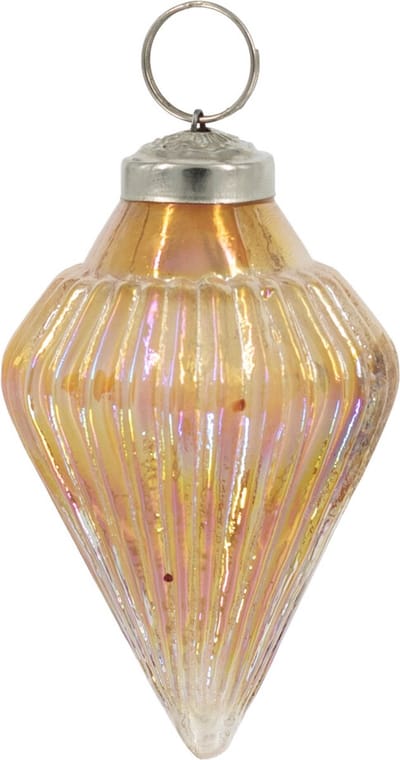 HomeBound by KY | Glazen kerstbal oranje parelmoer | 7x7cm | kerstbal