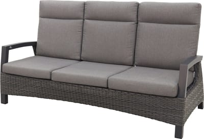 Darwin wicker verstelbare 3-zits loungebank - Antraciet