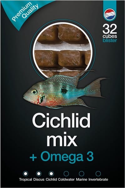 DS Cichlide Mix & Omega3 diepvries visvoer 100 gram | 24 blokjes Diepvries