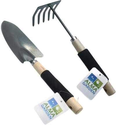 Alma Garden Tuingereedschap set - schoffel en hark - 30 cm - Moestuin - mini tuingereedschap