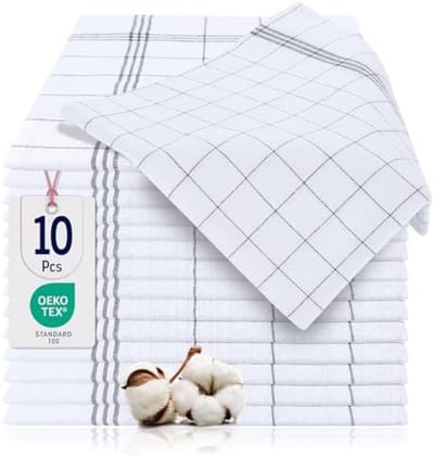 PromoHome Keukendoeken en Theedoeken 100% katoen - Set 10 Stuks Super Absorberend, Katoenen Theedoeken 50x70 cm