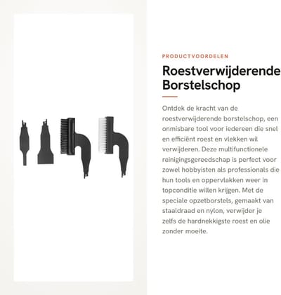 Dailygoods - Roestverwijderende Borstelschop - Multifunctioneel Reinigingsgereedschap - Geschikt voor Roest en Vlekken - Elektrisch Nylon Penseel - Ze...