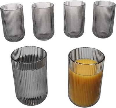 MamboCat 6-delig AGATA Longdrinkglas grijs van glas – 37562