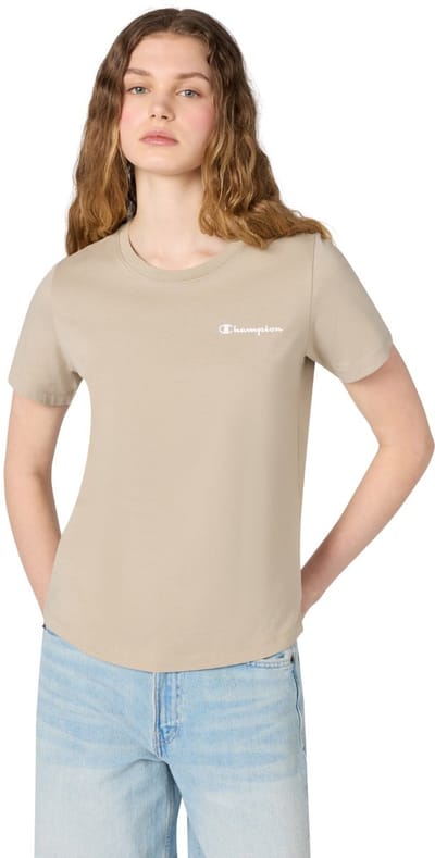 Champion T-shirt Dames Short Sleeve T shirt Beige - Maat L
