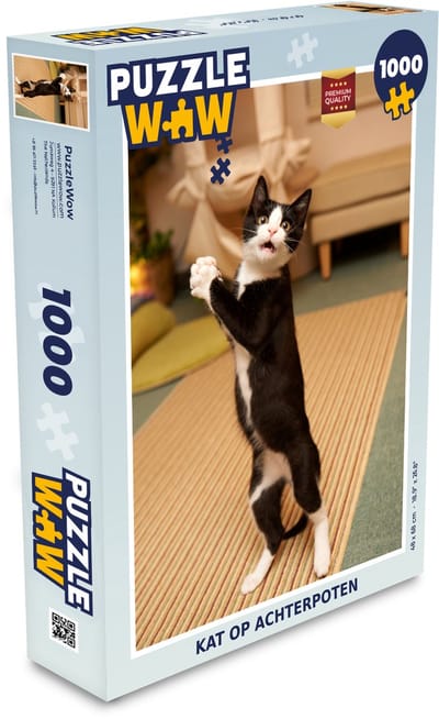 Puzzel Kat - Woonkamer - Zwart - Legpuzzel - Puzzel 1000 stukjes volwassenen