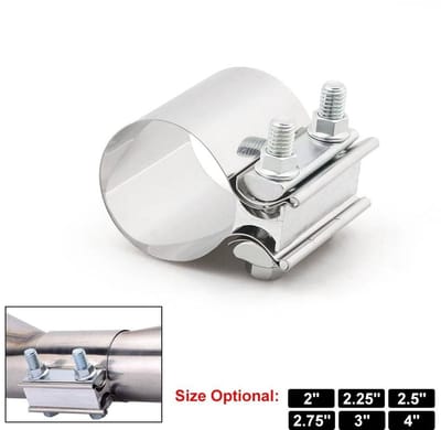 VCTparts® Uitlaatklem 4inch 101mm Mof Adapter Koppelstuk - Universeel RVS T304 met Stootvoeg Beugel