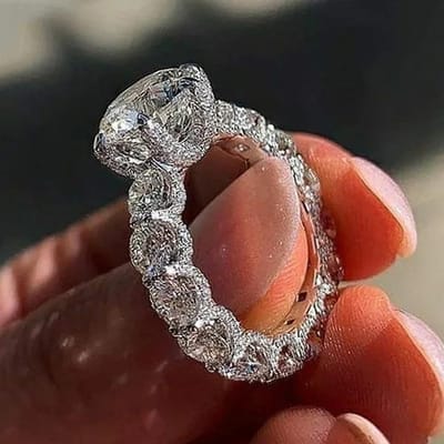 Luxe Mode Volledig Schitterende Zirkonia Eeuwigheid Belofte Ring Voor Vrouwen Sprankelende Verloving Bruiloft Sieraden 10 gray