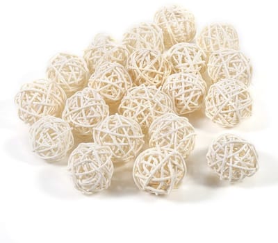 Dailygoody - Rotan Ballen - Decoratieve Rieten Ballen - Kleurrijk en veelzijdig - 20 Stuks - Perfect voor Feestdecoratie - Ideaal voor Bruiloft en Ver...