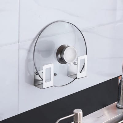 2 Stuks - Snijplank Organizer - Zelfklevende Wandmontage - Stevige Pot Deksel Houder - Opbergrek Hanger - Wandmontage met Lijm
