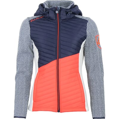 Dames polar jack met afneembare capuchon en gewatteerde panelen Peak Mountain Amir