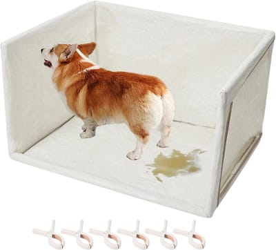 Honden toilet - Plasbak puppy - Binnen zindelijk maken - Waterdichte hoge wanden - 40x21x13 cm - Grijs