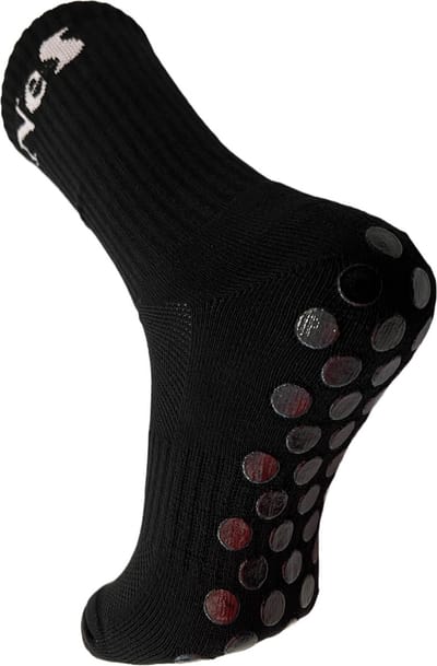 NeS Gripsokken - Sportsokken - Grip sokken - Anti slip sokken - Voetbalsokken - Tennissokken - Hardloopsokken - Fitness - Zwart - Maat 43-46