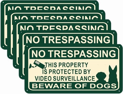 Waarschuwingsbord Honden - Pas Op Teken - Huis Beveiligen - Video Bewaking - 12.7x25.4cm - Zwart