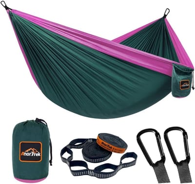 Lichtgewicht Camping Hangmat voor Backpacken en Wandelen, Inclusief Boom Bandjes en Karabijnhaken