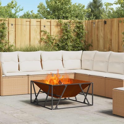 vidaXL - Vuurkom - Roestig - 80 - x - 80 - x - 40 - cm - weervast - staal