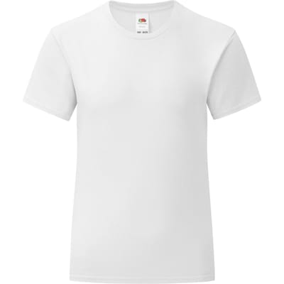 Fruit of the Loom Meisjes Iconisch T-Shirt (Wit)