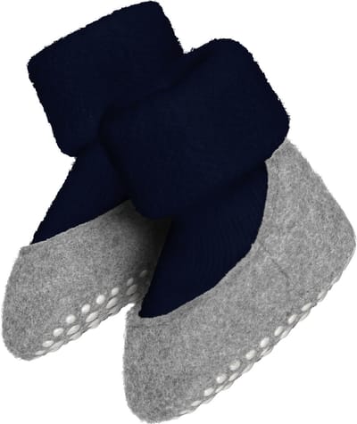 FALKE Baby Cosyshoe Noppen op de zool wol huissokken baby blauw - maat 19-20