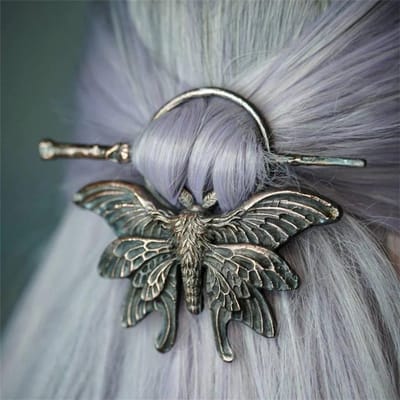 Nieuwe Gotische Retro Koeienschedel Skelet Maansteen Haarspelden Haarspelden voor Vrouwen Mode Hertenhoorn Haarstok Haarstyling Tools gray