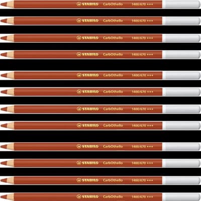 Kleurpotloden STABILO CarbOthello kalkpastel gebrand sienna | 12 stuks