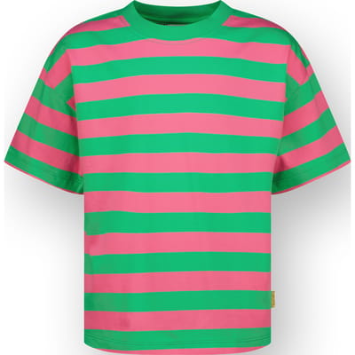 Vingino Girls Basic Stripe Tee T-shirt Island Green Maat: 2 | T-Shirts Outlet | Unisex | Groen