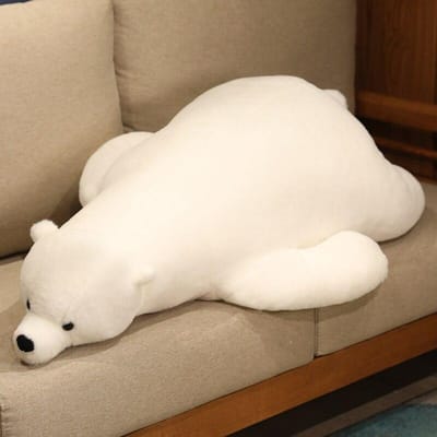 Grote witte ijsbeer pluchen speelgoed schattige teddybeer kussen gevulde kussen baby baby sussende poppen leuk verjaardagscadeau white