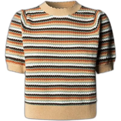 regular fit gebreid shirt met korte mouw model 'KAMIA LUREX'