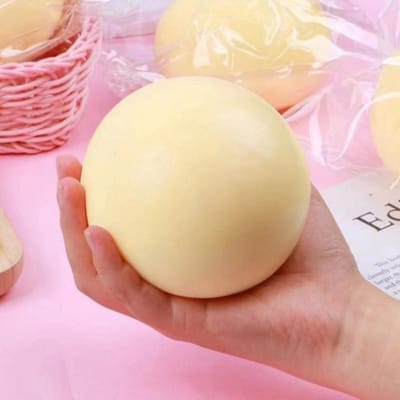 Stressverlichtende Squishy Bal, Zacht Anti-Angst ADHD Sensorisch Fidget Speelgoed, Duurzaam Wasbare Knijp Stressbal voor Volwassenen Kinderen beige