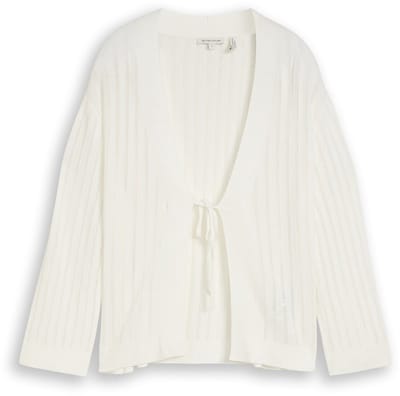 Tom Tailor - Vest met strikdetail - Maat XXL - Whisper White