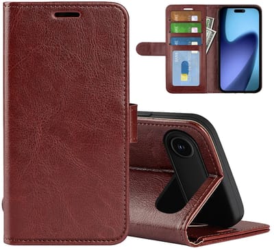 MobyDefend Hoesje - Geschikt voor iPhone Air - Wallet Book Case (Sluiting Achterkant) - Bruin