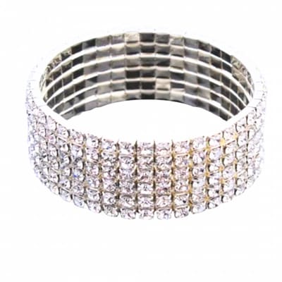 Strech armband- Strass 6 rijen - Charme Bijoux