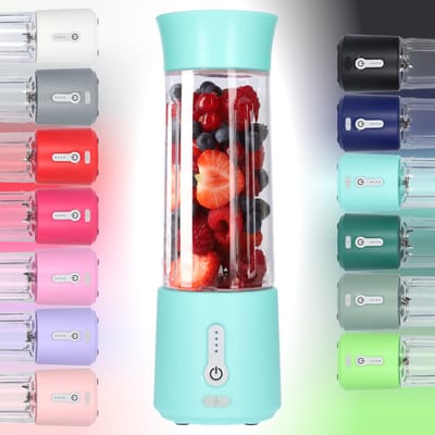 Smoothie Maker Blender To Go - Blender voor Smoothies - Gezond Onderweg - USB-C Oplaadbaar - 500ml - Licht Blauw