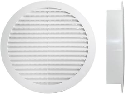 Rond Ventilatie Rooster Wit Kunststof met Muggenhor Ø160mm