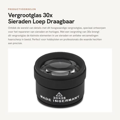 Dailygoods- Vergrootglas 30x Vergroting - Zinklegering - Draagbaar - Lichtgewicht - Professionele Kwaliteit - Multifunctioneel - Loep