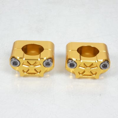 Paire pontet de guidon universel Or Ø28.6mm réhausse 19mm 3AS Racing pour moto