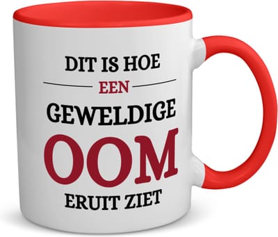 Akyol - meest geweldige oom koffiemok - theemok - rood - Oom - een oom - verjaardagscadeau - cadeau voor oom - kado - 350 ML inhoud