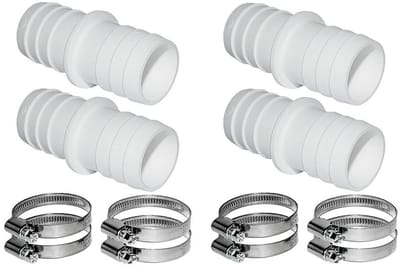Dailygoods - Slangkoppelingen - Universele zwembadslangadapter - 32 mm tot 38 mm - Roestvrijstalen slangklemmen - Duurzaam kunststof - Geschikt voor t...