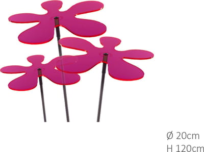 3 stuks! Zonnevangers Lotta Rood-Roze (kleur fuchsia) 120 cm Cazado...