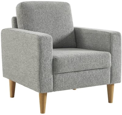 sweeek - Fauteuil rubberhout en chenille bekleding - bjorn