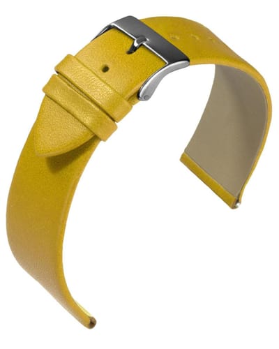 EULIT horlogeband - leer - 14 mm - geel - metalen gesp