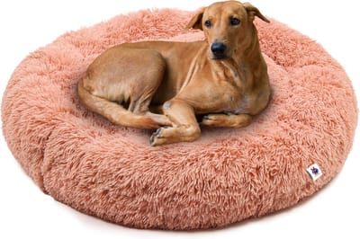 Pet Perfect Donut Hondenmand 100 cm - Fluffy Hondenkussen - Hondenbed - Roos - Wasbaar