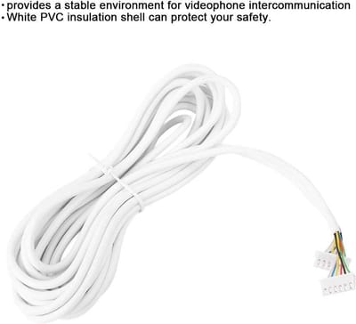 Dailygoods- Deurbeldraadkabel 6-aderig 5 m - Koperen Kabel - PVC Isolatie - Wit - Duurzaam - 0,3 mm²