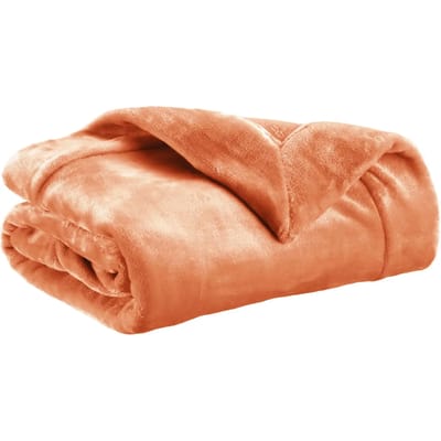 Deken Vivaraise Tender in polyester kleur papaja - 150 x 200 cm