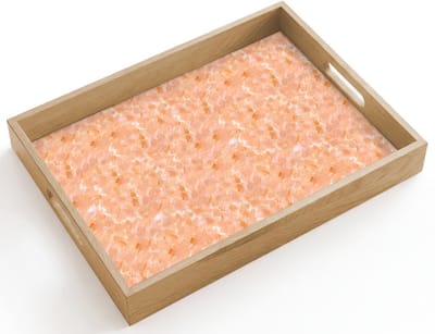 Dienblad hout 40x30 cm - Schootdienblad - Tint - Olie - Verf - Lichtoranje - Borrelplank rechthoek - Plateau dienbladen