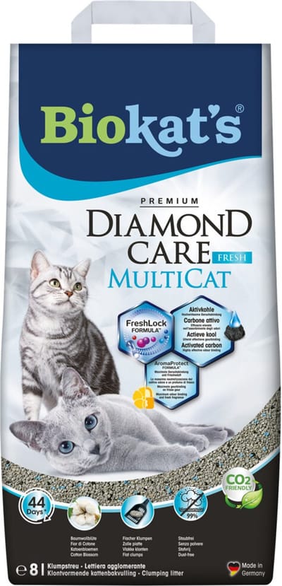 Biokat's Kattenbakvulling Diamond Care MultiCat Fresh - 2 x 8 liter - Voordeelverpakking