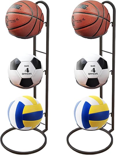 2 Pcs Basketball Stand - 3 Levels - Voetbalstandaard - Sportapparatuur Opslagrek voor Garage
