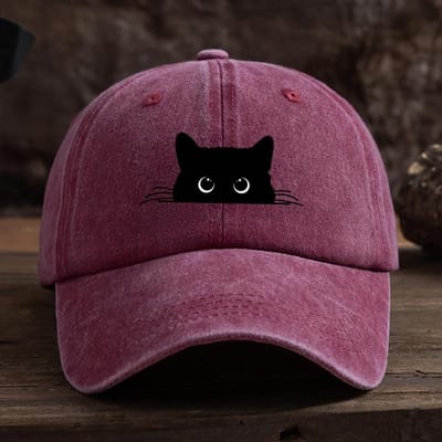 Schattige Kattenprint Verstelbare Baseballpet Voor Mannen En Vrouwen, Casual Kleding Voor Buitenreizen, Zonwerende Eendebekpet black