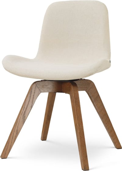Nolon Noor-Fé draaibare Eetkamerstoel cottonbeige - walnoot houten onderstel - elegante zitting - japandi - stof