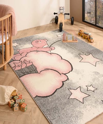 Kindervloerkleed beer - Dreams roze 140x200